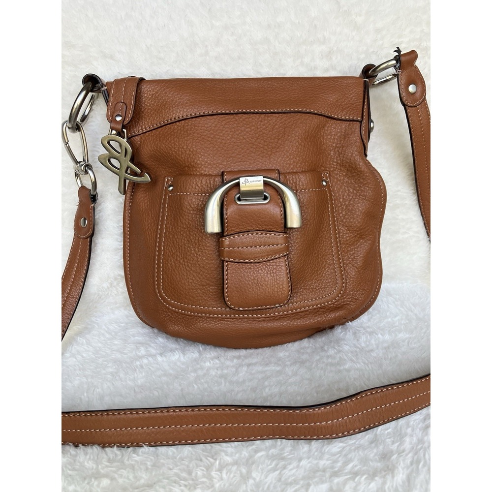 B Makowsky Handbag Satchel In Brown Pebbled Leather